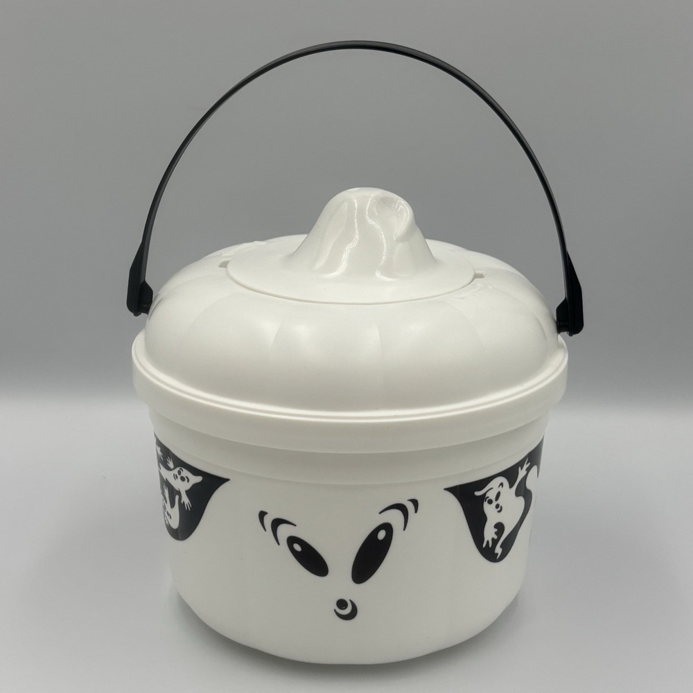 Vintage 1993 McDonald's Ghost Halloween Happy Meal Bucket w/ Cookie Cutter Lid‎